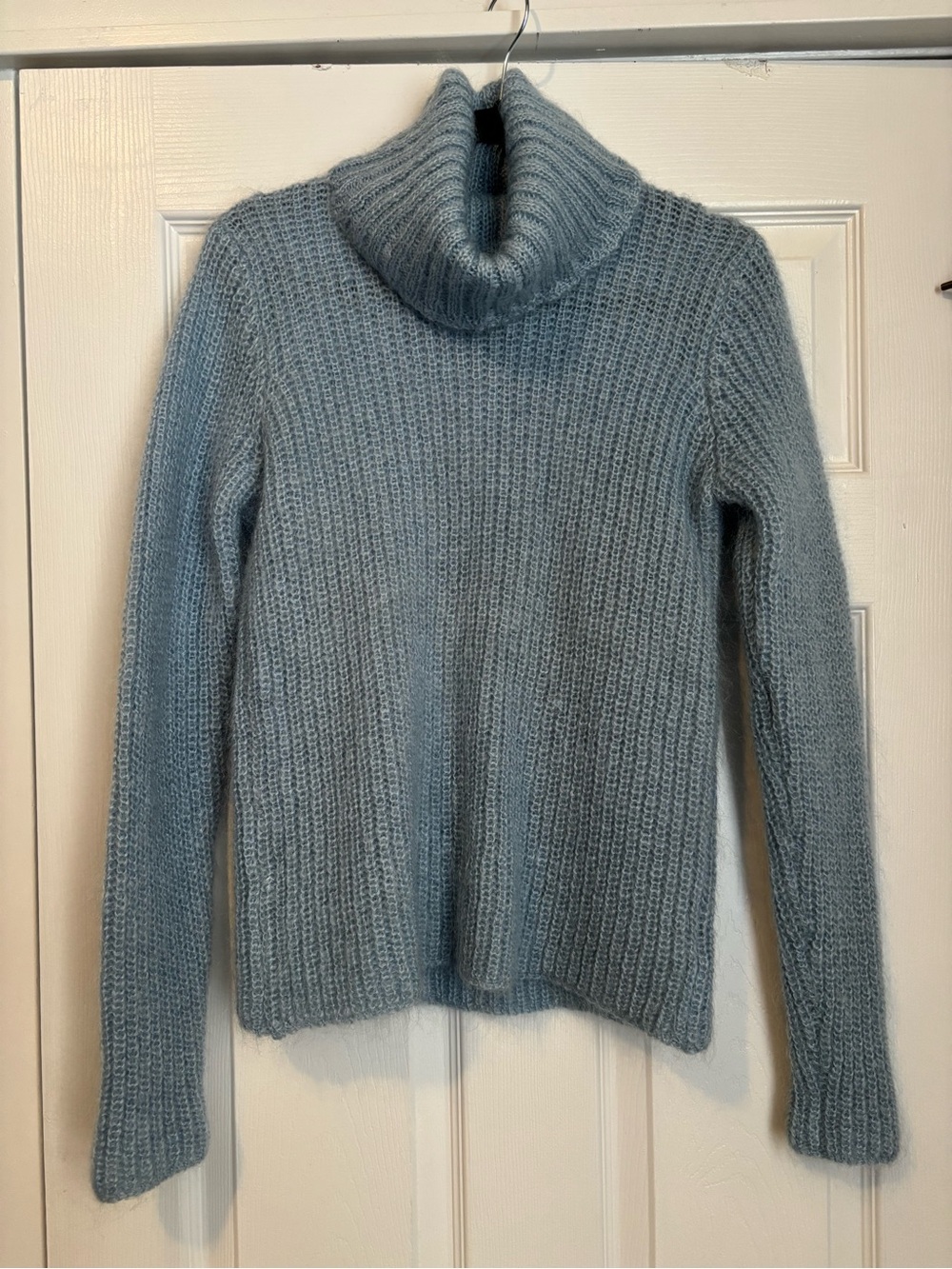RALPH Ralph Lauren Tiffany Blue Knit Mohair Blend Turtleneck Sweater M